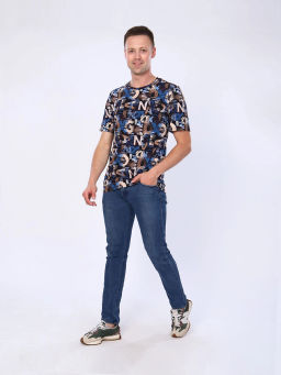 Футболка мужская, цвет коричневый синий черный