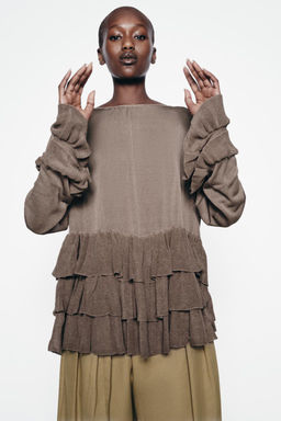 FINE KNIT RUFFLED SWEATER - Zara фото 2