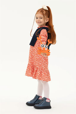 Оранжевое тканое платье для девочки - U.s. polo assn фото 6