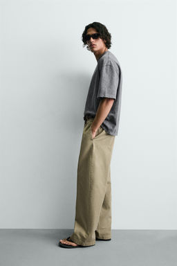 CAMISETA RELAXED FIT ESTRUCTURA FLAM? LAVADO / Antracita oscuro - Zara фото 4