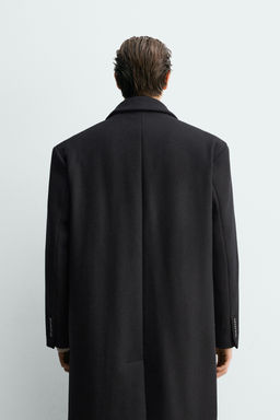 WOOL BLEND OVERSIZE FIT DOUBLE-BREASTED COAT