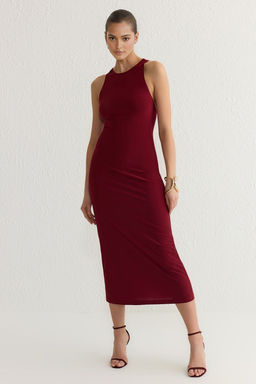 Bordo Vucuda Oturan S?rt Aksesuar Detayl? Orme S?k Abiye Gece Mezuniyet Elbisesi TPRSS25EL00001 - Trendyolmilla фото 2