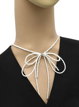 Чокер с Банттом из циркона рондель 3*2мм цв.белый, 41см