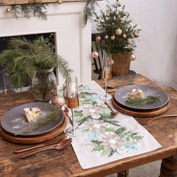 Дорожка на стол новогодняя «Этель» Beautiful Christmas, 30×70 см, хлопок 100%, саржа 190 г/м², бежевая