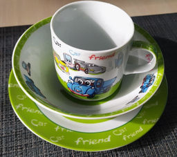 Набор 3пр Машины 2 (Синий грузовик) (тарелка 18см, салатник 15см, кружка 230мл) под/уп C425# (292092 - Daniks фото 2