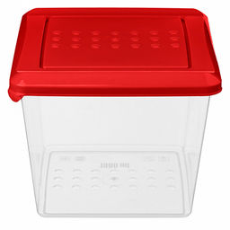 Asti Контейнер для продуктов пластмассовый 1л, 12,4х12,4х10см, квадратный, красный, подходит для СВЧ (Россия) - Домашняя мода фото 2