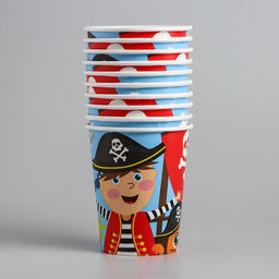 Цена за 10 шт. Стакан бумажный Пират, 250мл - Страна карнавалия фото 3