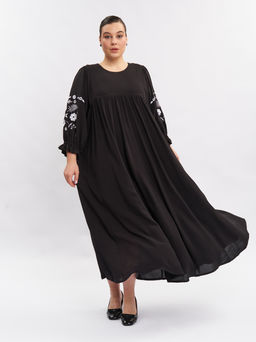 Платье А-силуэта с вышивкой PP29104BLK01 - Артесса фото 10