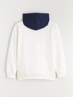 Kap??onlu Bask?l? Erkek ?ocuk Sweatshirt - Waikiki фото 2