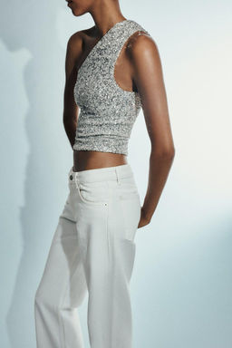 ASYMMETRIC SEQUIN TOP - Zara фото 4