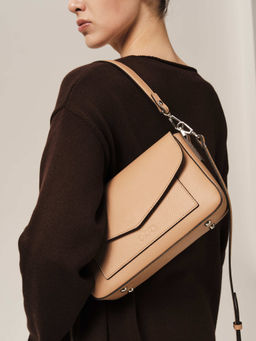 Кожаная сумка Rosie DBR 31158 бежевая нуга фото 4