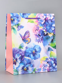 Цена за 2 шт. Пакет подарочный ламинированный вертикальный Мир фиалок, 18?22.3?10 см