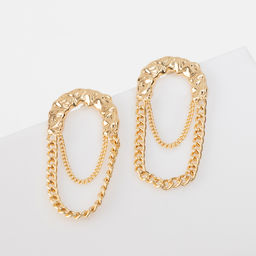 Серьги металл Стиль цепь, булавка, цвет золото