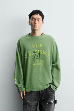 WASHED TEXT T-SHIRT - Zara фото 2