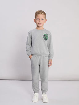 Bask?l? Erkek ?ocuk Sweatshirt ve E?ofman Alt?