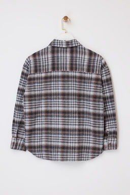 Kahverengi-Cok Renkli Ekoseli Tas Bask?l? Genis Kal?p Gomlek TWOSS26GO00029 - Trendyolmilla фото 8