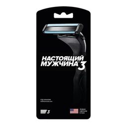 Бритва "Настоящий мужчина 3 Schick Professional", 3 лезвия США, станок + 2 сменных кассеты