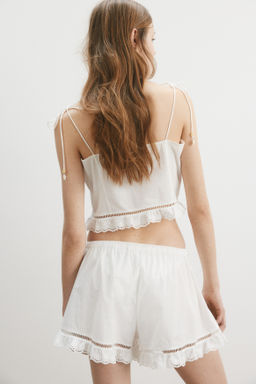 Top con bordado ingl?s y tirantes de lazo - H&m фото 6