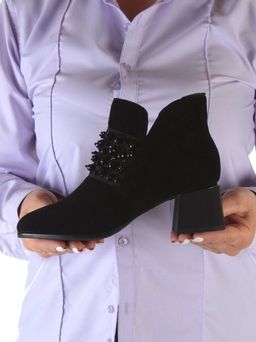 01-CGXM12-2R BLACK Ботинки женские (натуральная замша, байка) - Фабричный китай фото 5