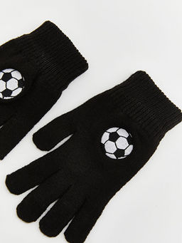 Futbol Topu Nak??l? Erkek ?ocuk Triko Eldiven