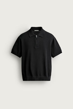 POLO PUNTO CUELLO CREMALLERA / Negro