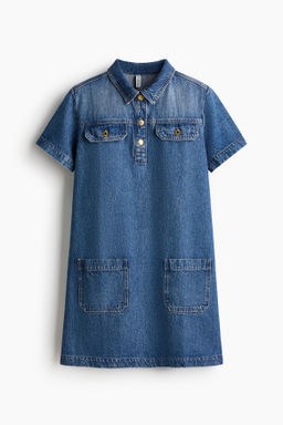 Vestido denim con cuello camisero