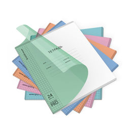 АКЦИЯ Цена за 10 шт. Тетрадь школьная ученическая с пластиковой обложкой на скобе ErichKrause Классика CoverPro matt, Dream, А5+, 24 листа, клетка_MIX-PACK