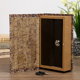 Шкатулка книга - сейф «Чертополох», дерево, 21×13×5 см