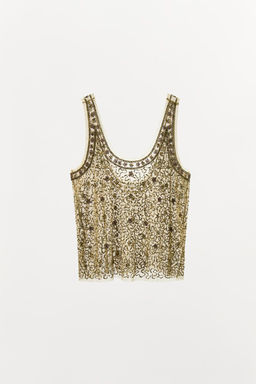 RHINESTONE TOP WITH BEADING - Zara фото 2