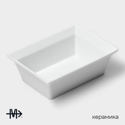 Форма для выпечки Magistro White gloss, 700 мл, 17.513.55.5 см, жаропрочный фарфор, белая  фото 2