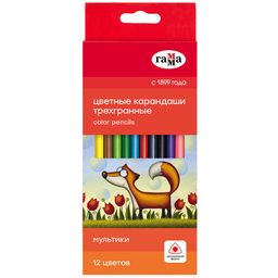 Карандаши ГАММА "Мультики" 12цв. (290122_12) трехгранные