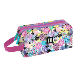Пенал-косметичка 2 отд. Berlingo "Flora", 200*80*90 (BR-PM-050506) полиэстер