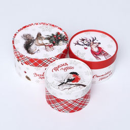 Набор новогодних коробок 3 в1 «Время чудес» 16×10, 14×9, 13×8.5 см