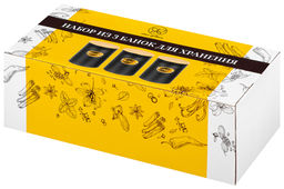 Набор банок д/сыпучих продуктов 3 пр. 900 мл 10*10*14,5 см "Tea, coffee, sugar" черный с бамбук.крыш