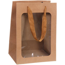 Пакет для цветов и подарков "Искренний подарок" 18*13*25 см, коричневый