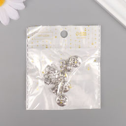 Цена за 5 шт. Бейл с подвеской металл для творчества Лотос, серебро, 2.7?1.4 см