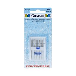 Иглы для быт. шв. машин Gamma NU №100 универсальные 5 шт в блистере №100