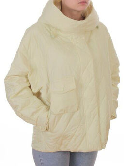 9606 YELLOW Куртка стеганная демисезонная женская (100 гр. холлофайбер) размер 54