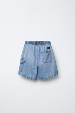 LOOSE FIT DENIM CARGO BERMUDA SHORTS - Zara фото 2