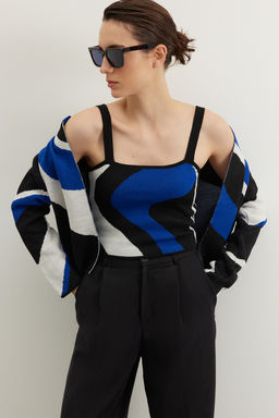 Saks Desenli 2li Bluz-H?rka Triko H?rka TWOAW23HI00223