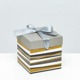 Цена за 12 шт. Коробка Самосборная Линии серая 10х10х10 см