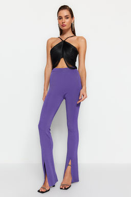 Trendyolmilla Siyah Crop Puskul Detayl? Dokuma Bluz TPRAW24BZ00082  фото 3