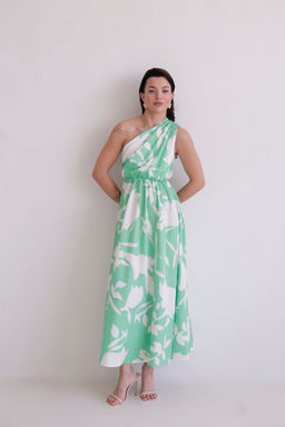 Martichelli Платье зеленое с цветочным принтом