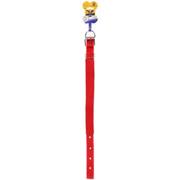 Цена за 5 шт. Ошейник для собак однотонный "ЗООЛЕНД БРО", цвет красный, 3*59см (бирка)