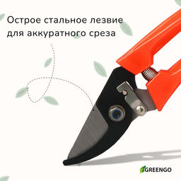 Секатор плоскостной, 7 (18 см), с пластиковыми ручками, Greengo  фото 2
