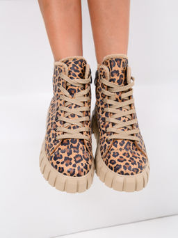 Ботинки 217.91505be.Коричневый леопард/мех