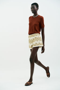 EMBROIDERED MIRROR BERMUDA SHORTS - Zara фото 13
