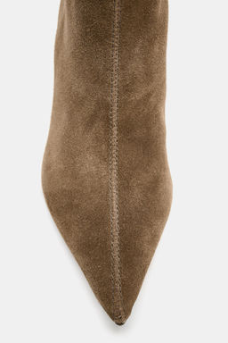 SPLIT SUEDE STILETTO HEEL BOOTS - Zara фото 20