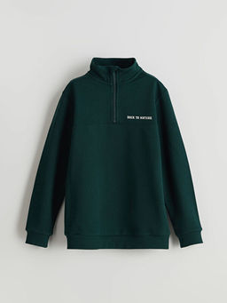 Dik Yaka Erkek ?ocuk Kal?n Sweatshirt