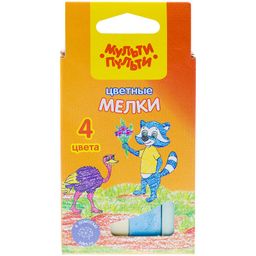 Набор мелков цветных Мульти-Пульти "Енот в Австралии" 4цв. (ЦМ_11128) квадратные, средняя твердость